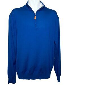 Michaels 1/4 Zip Sweater Mens Size 2XL  Wool Silk Blend Long Sleeve Pullover